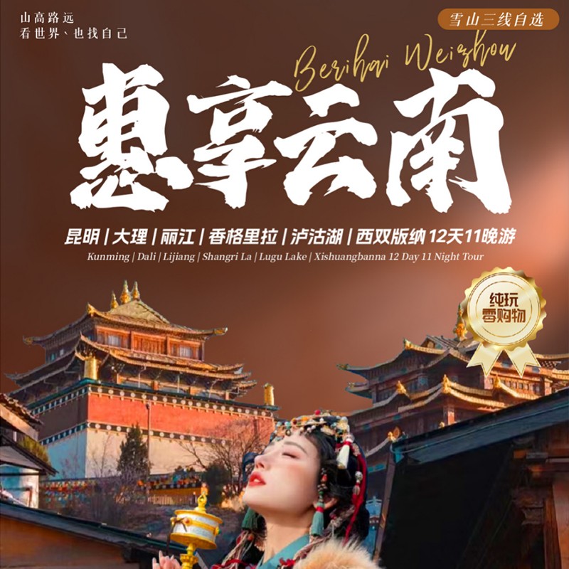 惠享云南（昆大丽中泸版） 12天11晚